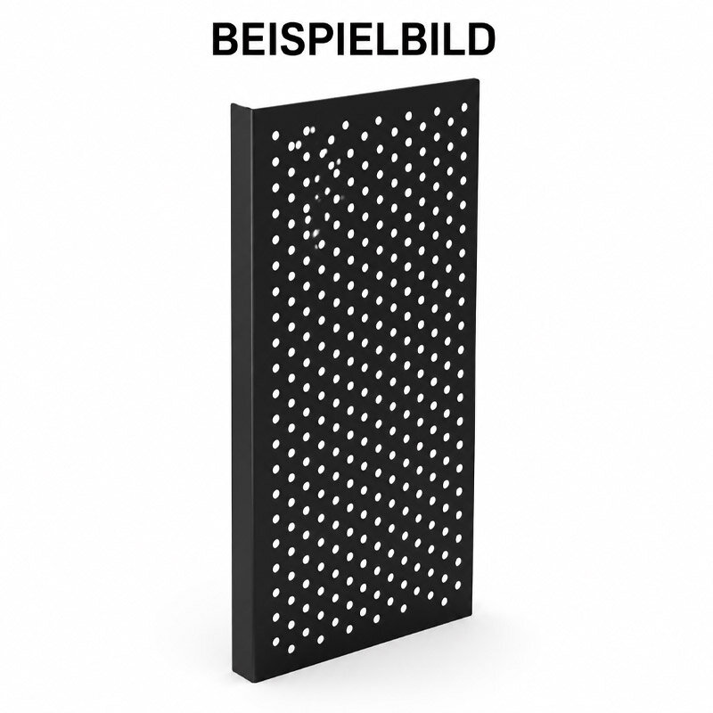 Ausgleichsprofile aus schwarz lackiertem Lochblech, 15 cm breit