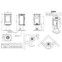 HETA Scan-Line 7D auf S&auml;ule Kaminofen 4,5 kW