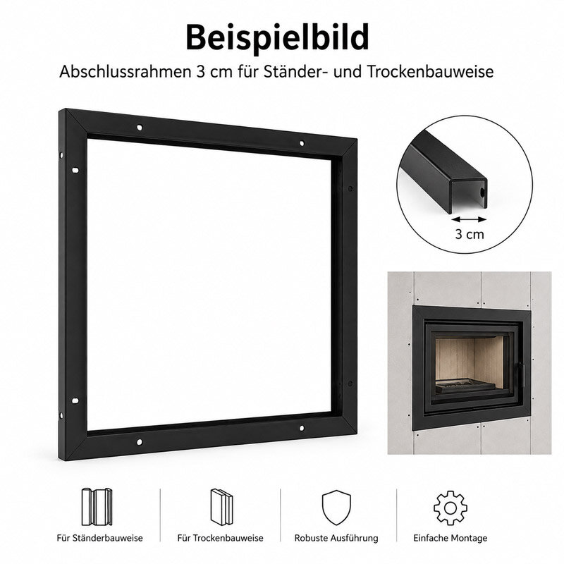 Abschlussrahmen 3 cm für Ständer- und Trockenbauweise