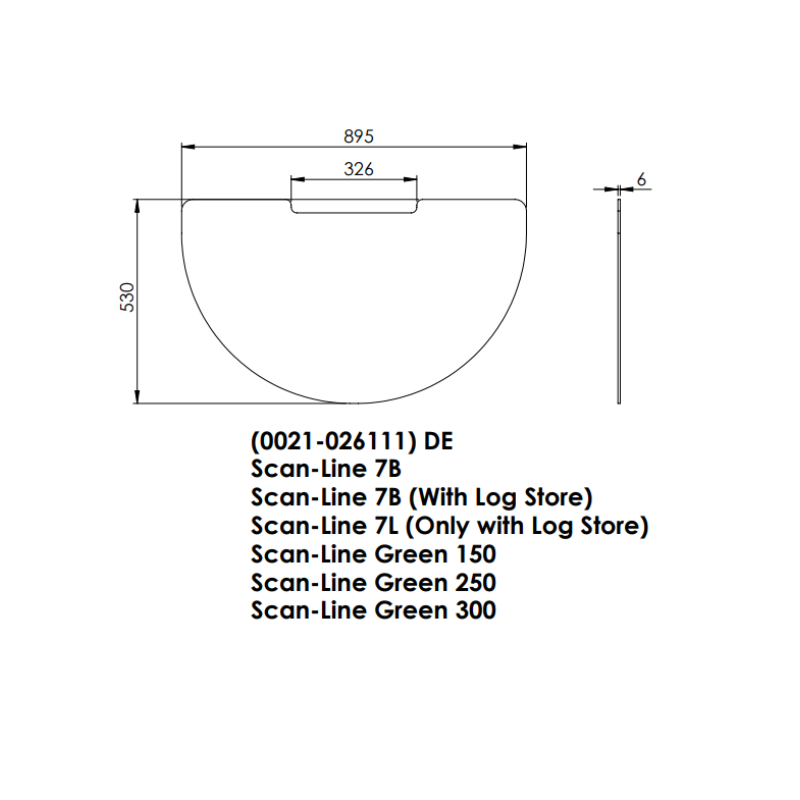 HETA Glasvorlegeplatte SL-7B/green 150/250/300