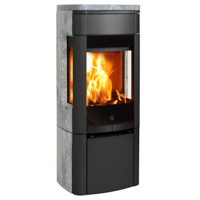 Kaminofen Scan 65-3 / 65-4 mit Specksteinverkleidung und 6 kW