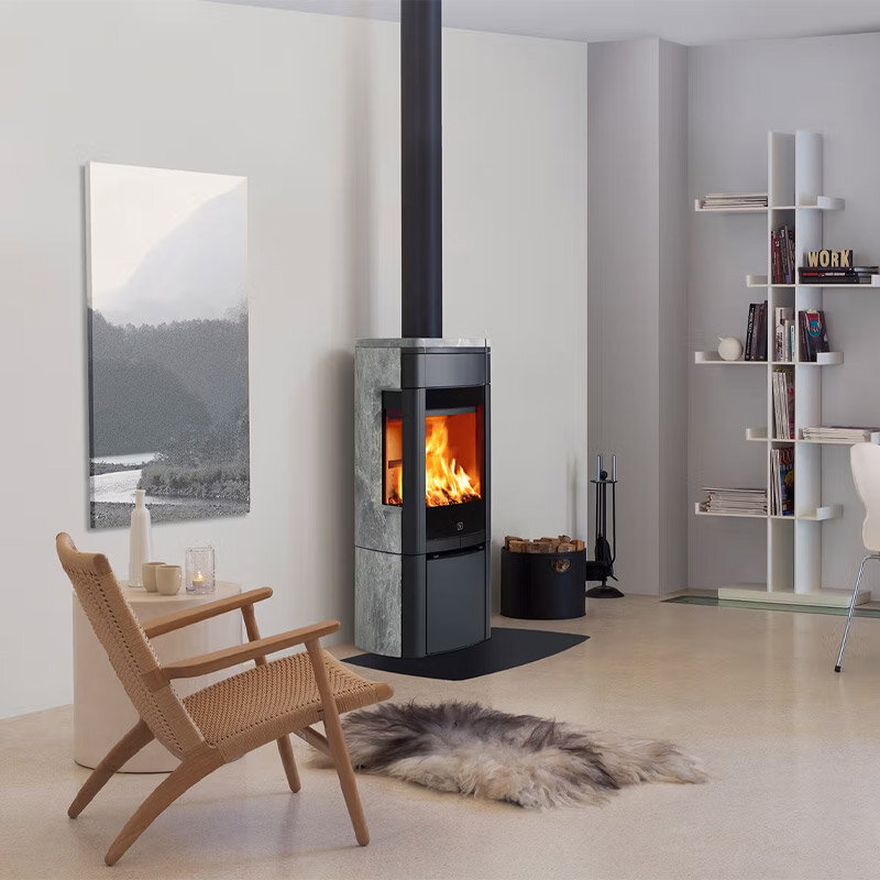 Kaminofen Scan 65-3 / 65-4 mit Specksteinverkleidung und 6 kW