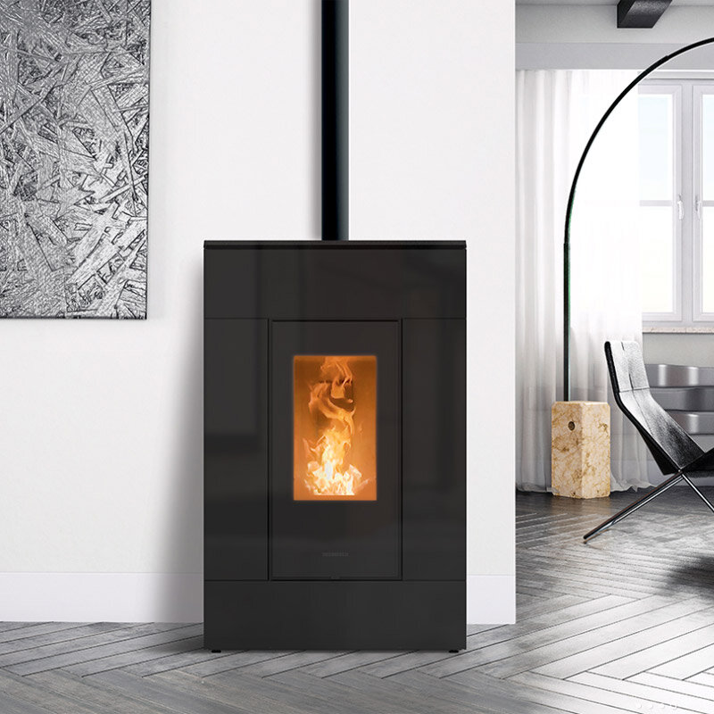 Thermorossi Pelletofen SlimQuadro Lumia Cristallo mit 10,2 kW