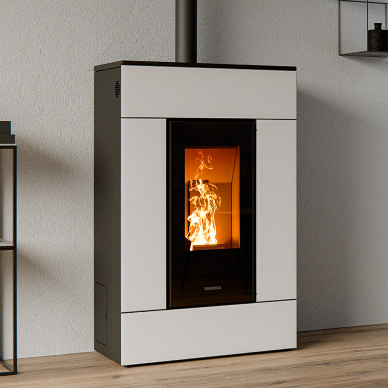 Thermorossi Pelletofen SlimQuadro Lumia Cristallo mit 10,2 kW