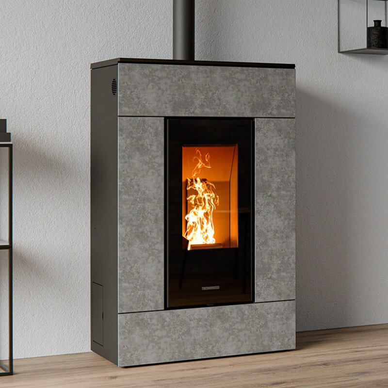 Thermorossi Pelletofen SlimQuadro Lumia Cristallo mit 10,2 kW