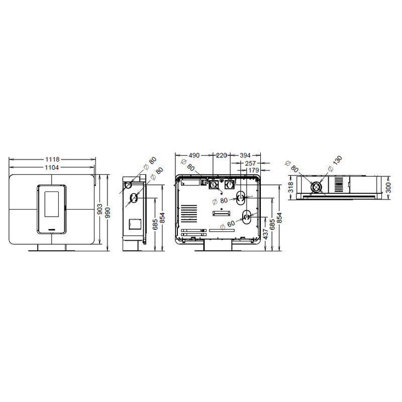 Thermorossi Pelletofen Slimquadro 11 Evo Gres mit 11,1 kW