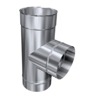 Edelstahlschornstein T-Stück / Feuerungsanschluss...