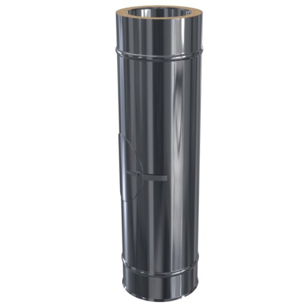 Doppelwandige Edelstahlschornstein Längenelement mit Revision Reinigungselement DW Ø 80 - 300 mm