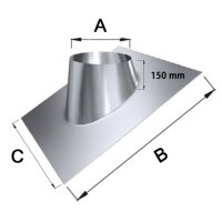 Edelstahlschornstein Dachdurchführung 20°-...