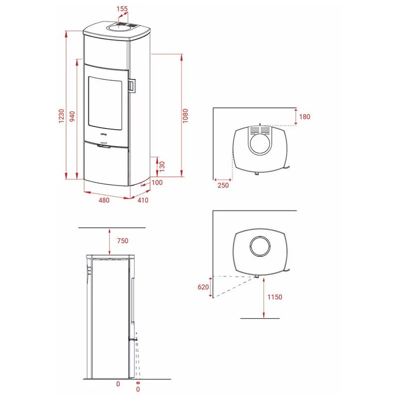 Kaminofen Lotus Mondo 30 mit 5,9 kW - in verschiedenen Ausführungen