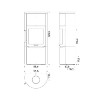Kaminofen Wiking Mala 6 - 4,5 kW Stahl Schwarz oder Grau mit Natursteinverkleidung – Grau oder Weiß