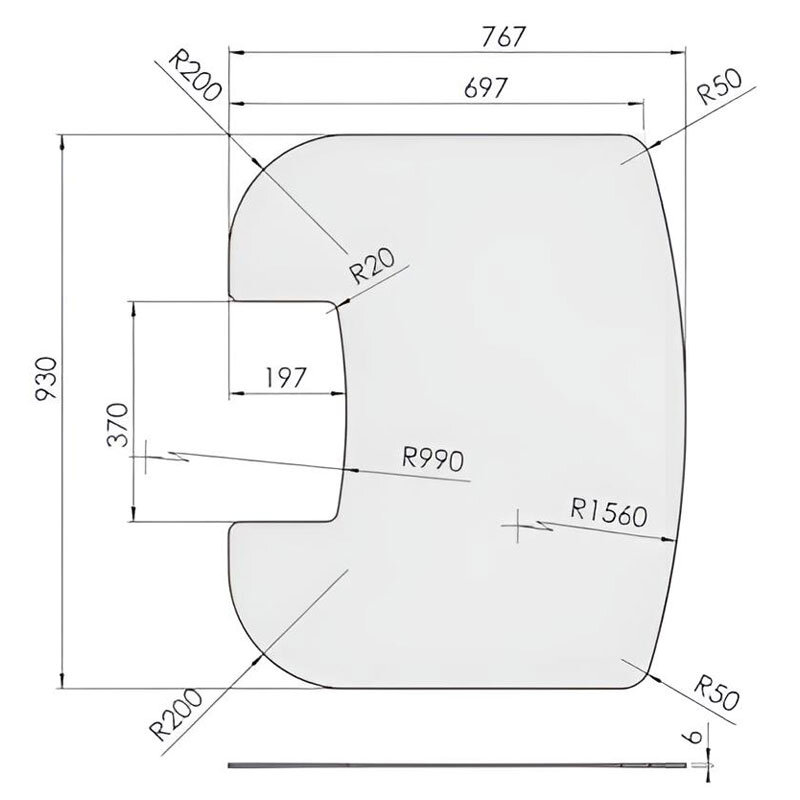 TermaTech Glasvorlegeplatte für Kaminofen TT30 Serie EU