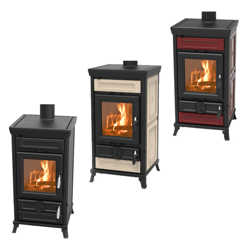 Thermorossi Ilaria EVO5 – Klassischer Guss-Holzofen mit 10,8 kW & Keramik-Design