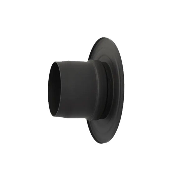 Pelletrohr Ofenrohr Wandrosette mit integr. Wandfutter einfach schwarz