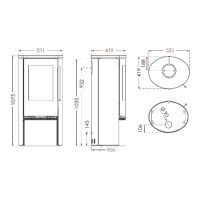 Kaminofen TermaTech TT21RS-Grey Sandstein Grau 5 kW