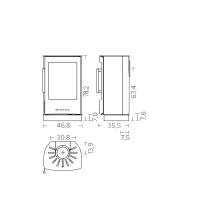 Kaminofen Wiking Miro 2+ / 4,9 kW in verschiedenen Ausf&uuml;hrungen, Grau oder Schwarz