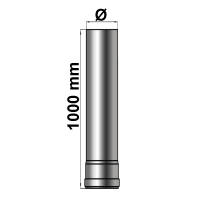 Pelletrohr Rauchrohr Längenelement 1000 mm Senotherm schwarz