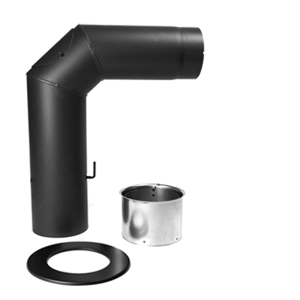 Rauchrohr Ofenrohr Set2 geschliffen Senotherm schwarz