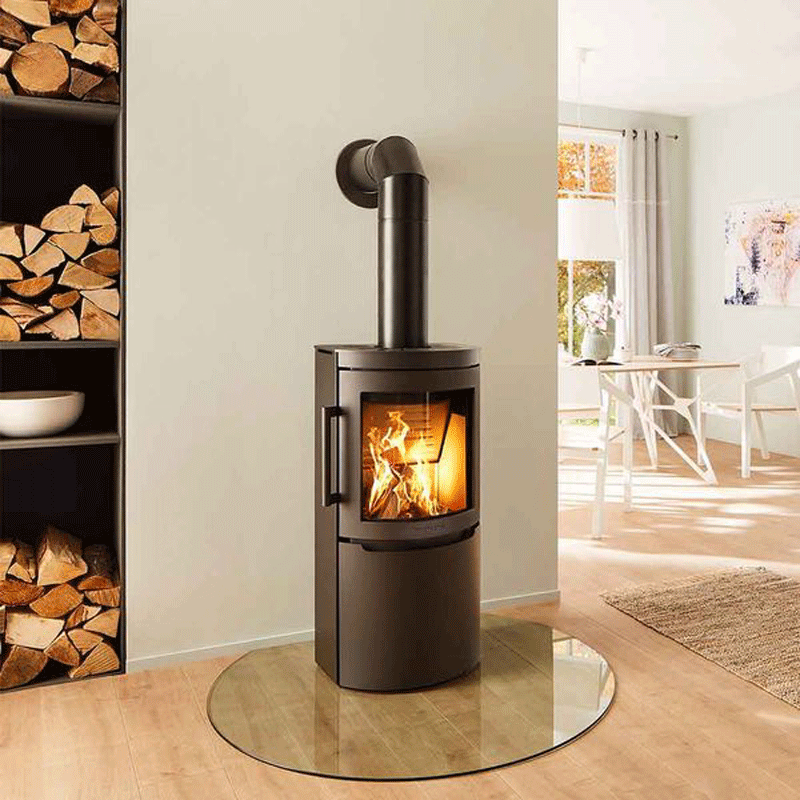Kaminofen WIKING Mala 4 | 4,5 kW mit Stahl- oder Natursteinverkleidung in Schwarz oder Grau