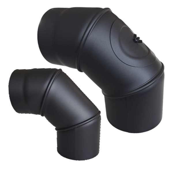 Rauchrohr Ofenrohr Bogen verstellbar 0°-90° Senotherm schwarz