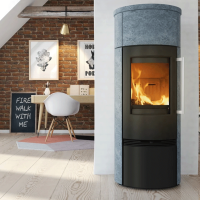 Kaminofen TermaTech TT21RHS – Heatstorage 5 kW Speckstein Stahl schwarz