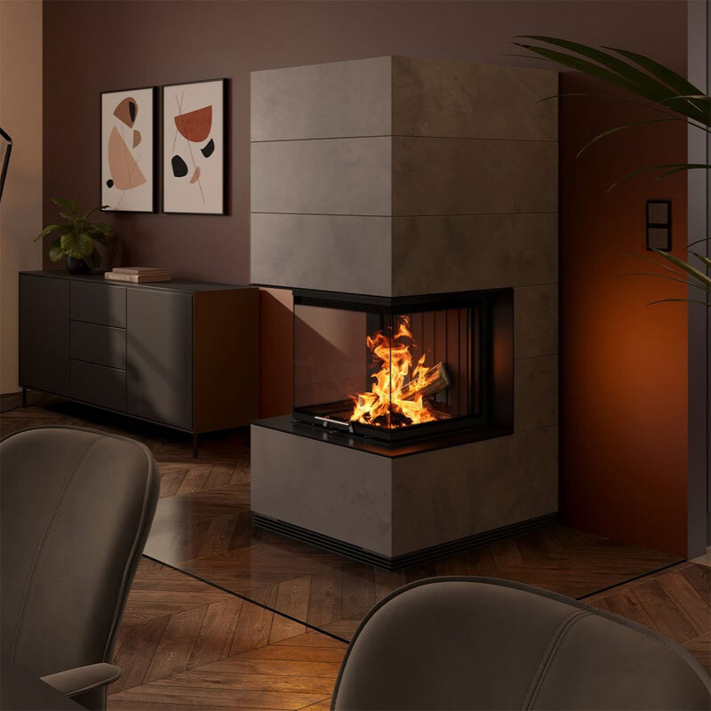 Kaminbausatz Spartherm SIM Arte U-50h 9,3 kW Beton natur