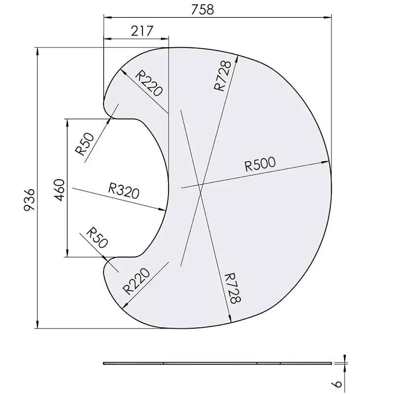 TermaTech Glasvorlegeplatte für Kaminöfen Serie TT20, TT21, TT23 EU