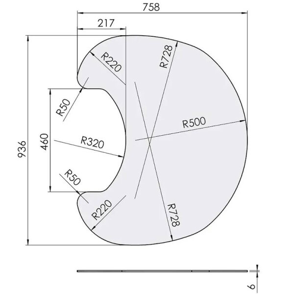 TermaTech Glasvorlegeplatte für Kaminöfen Serie TT20, TT21, TT23 EU