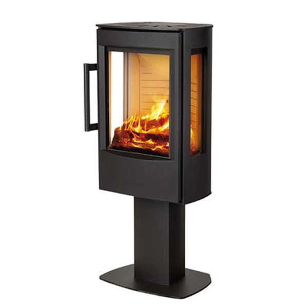 Wiking Miro 1 Kaminofen mit Säulenfuß & Seitenscheiben – 4,9 kW in Schwarz oder Grau