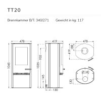Kaminofen TermaTech TT20 Stahl schwarz 5 kW