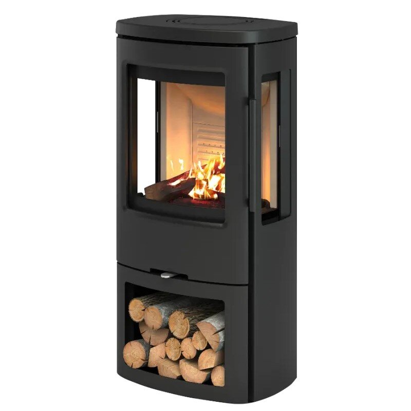 TermaTech TT44G Kaminofen mit Seitenscheiben Stahl schwarz 4,8 kW