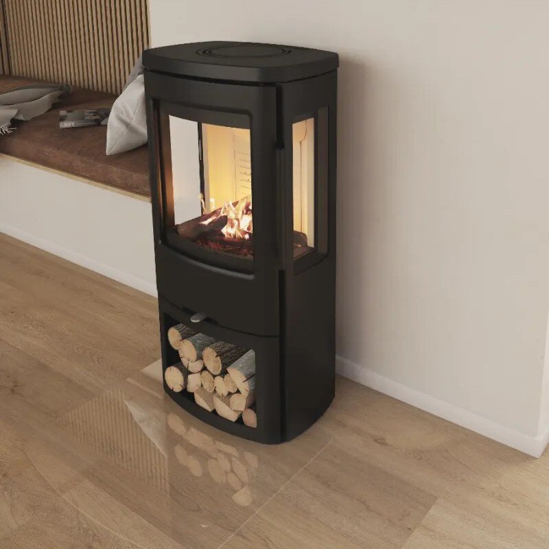 TermaTech TT44G Kaminofen mit Seitenscheiben Stahl schwarz 4,8 kW
