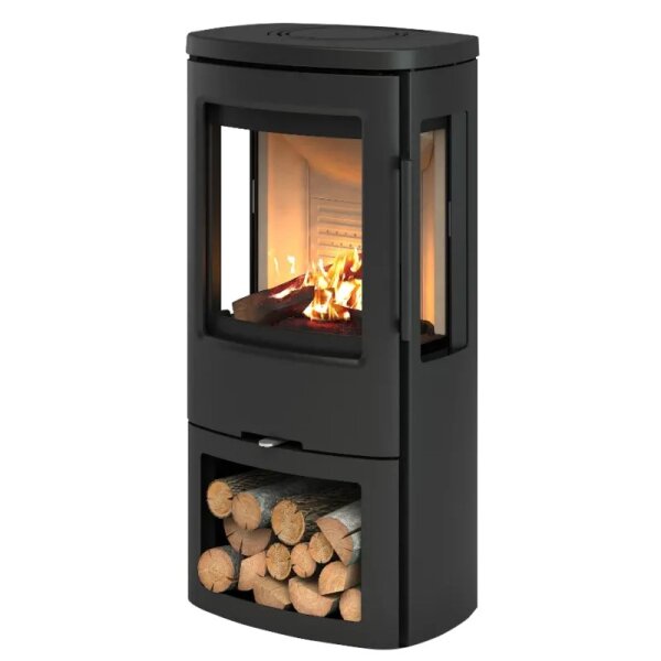 TermaTech TT44G Kaminofen mit Seitenscheiben Stahl schwarz 4,8 kW