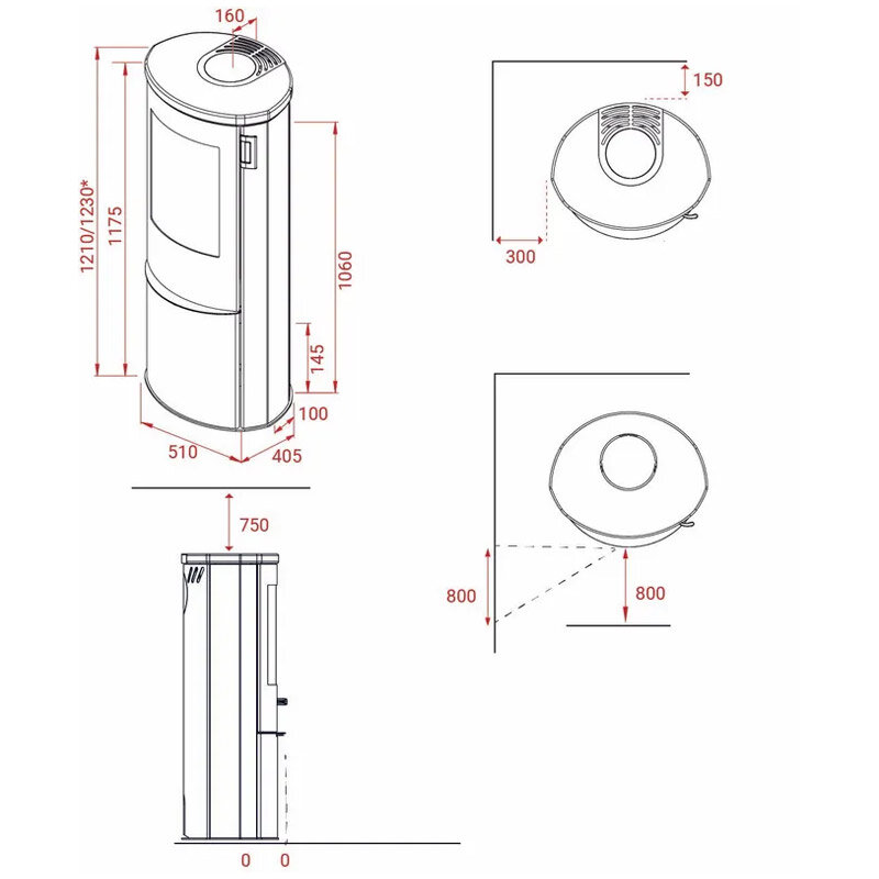 Kaminofen Lotus Liva 6 mit 5 kW in verschiedenen Ausführungen