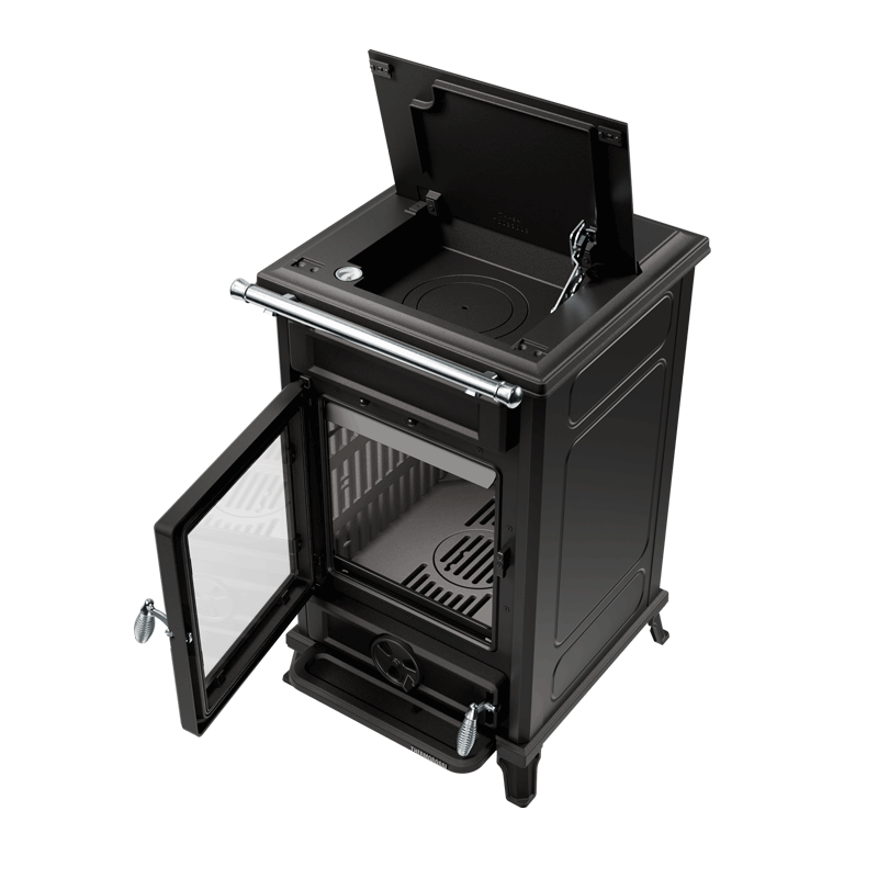 Kaminofen Thermorossi Filo Evo mit 10,8 kW aus Stahl und Gusseisen