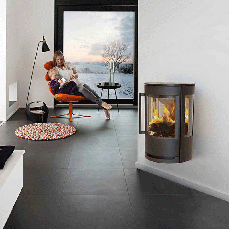 Kaminofen Wiking Luma 1 | 7,0  kW mit Seitenscheiben – Schwarz oder Grau