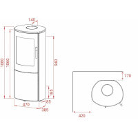 Kaminofen Lotus Mira 3 mit Stahlverkleidung und 5 kW