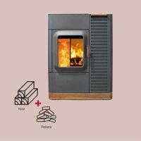 Hybridofen Austroflamm- Mo Duo Stahlfront 9 kW Kombiofen inkl. gratis WLAN-Modul