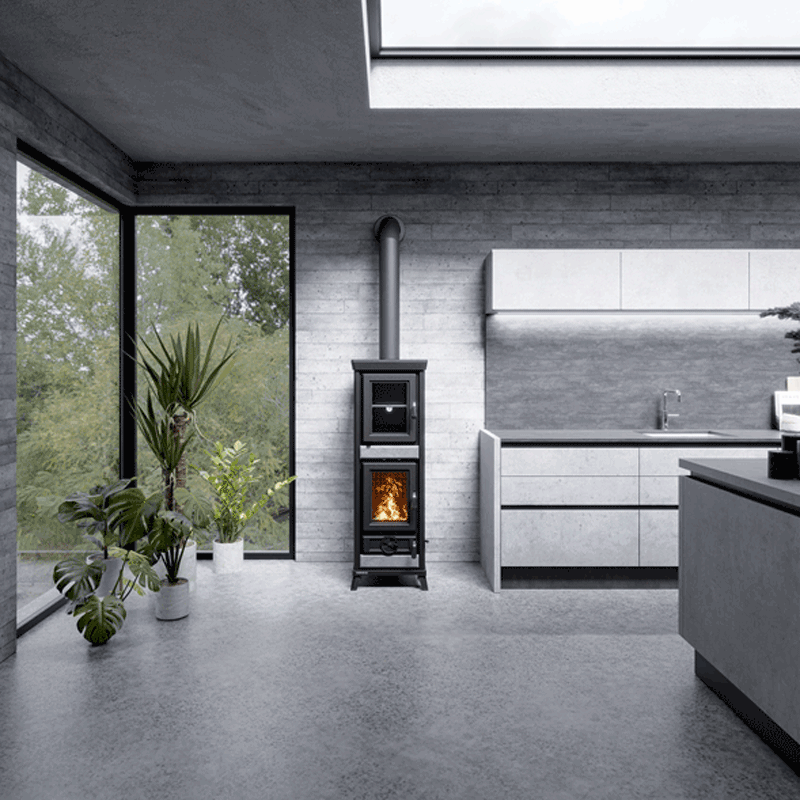 Thermorossi Agnese EVO 5 Stone – Speckstein Küchenofen mit 7,3 kW, Backofen & Gusseisen-Feuerraum