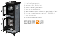 Thermorossi Agnese EVO 5 Stone – Speckstein Küchenofen mit 7,3 kW, Backofen & Gusseisen-Feuerraum