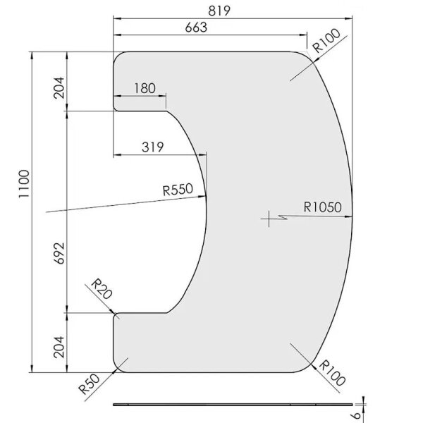 TermaTech Glasvorlegeplatte für Kaminöfen Serie TT22, TT55 EU