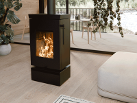 Thermorossi Zen W Stahl schwarz mit Holzfach