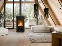 Thermorossi Zen W Stahl schwarz mit Holzfach