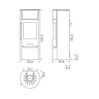 Kaminofen Wiking Luma 6 - 7 kW – Korpus Schwarz oder Grau, optional mit Wärmespeicher