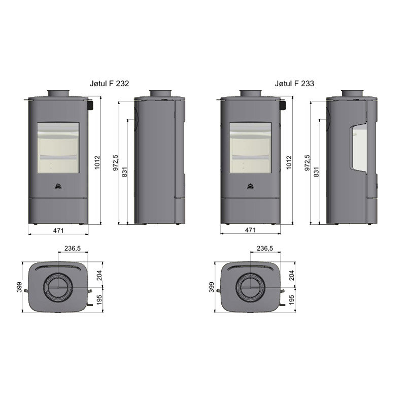 Kaminofen Jøtul F 230 Serie aus Gusseisen 6,0 kW