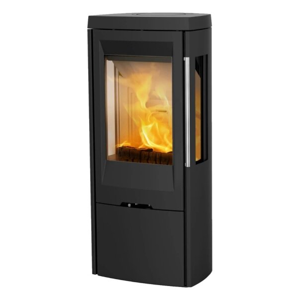 Kaminofen TermaTech TT30G 5 kW mit Gussboden, Gusstür und Gusstopplatte