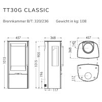 TermaTech TT30G Kaminofen Classic Stahl schwarz 5 kW