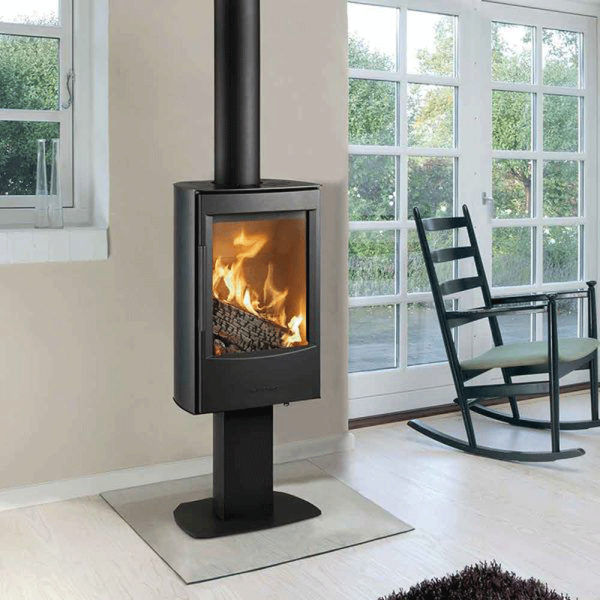 Wiking Miro 2 Kaminofen mit Säulenfuß – Design in Schwarz oder Grau