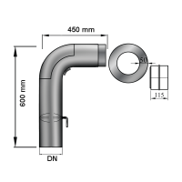 Rauchrohr Ofenrohr Full Form Set gezogen DN 150 mm...