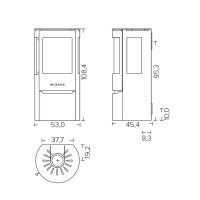 Kaminofen Wiking Luma 3 7 kW mit Seitenscheiben in Schwarz oder Grau